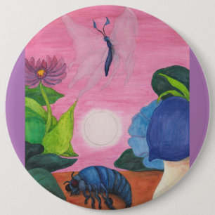 Magic Insect Butterfly Transformation Illustration 6 Cm Round Badge