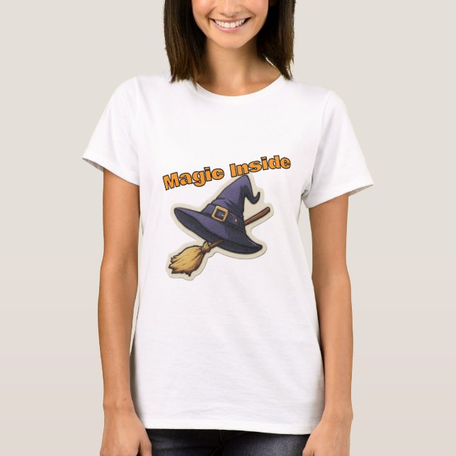 Magic Inside Witch Hat Halloween T-Shirt (Front)