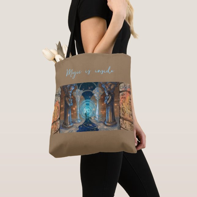 Magic is inside fantasy magic art tote bag (Close Up)