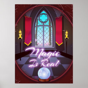 Magic Is Real inspirational quote cartoon Poster