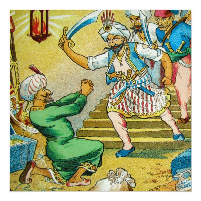 Magic Lantern Slide Ali Baba and the Forty Thieves Photo Print (Front)