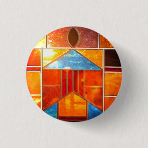 Magic light pouring from the windows of the Church 3 Cm Round Badge