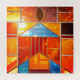 Magic light pouring from the windows of the Church Jigsaw Puzzle