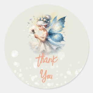 Magic little Fairy silhouette kids birthday Classic Round Sticker