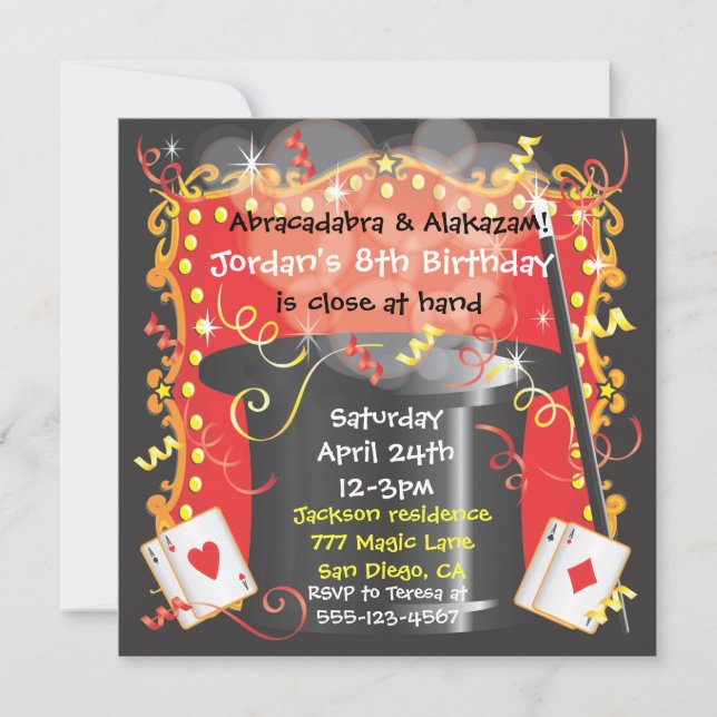 Magic Magician Party Invitation (Front)
