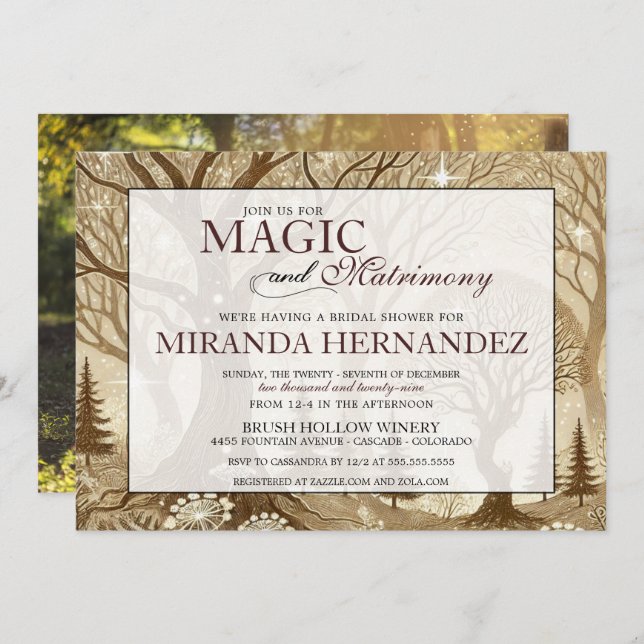 Magic & Matrimony Wedding Shower Invitation (Front/Back)