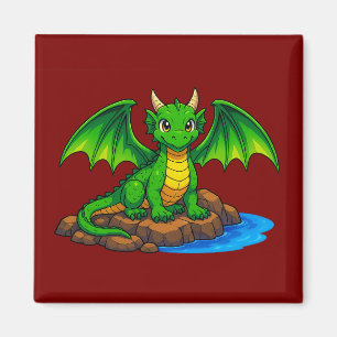 Magic mediaeval dragon magnet