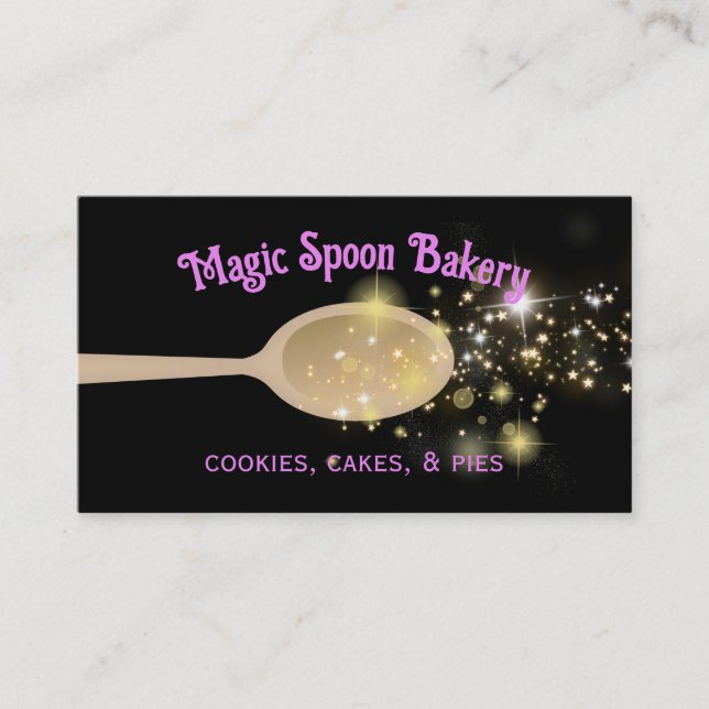 magic mixing spoon cooking baking business card... card (Front)