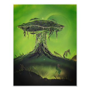Magic Morel Mushroom Moon Photo Print