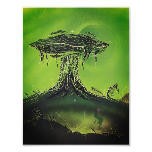 Magic Morel Mushroom Moon Photo Print (Front)