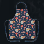 Magic moth and mushroom pattern. Woodland night  Apron<br><div class="desc">Magic night moth and mushroom pattern apron.</div>