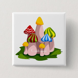 Magic Mushroom Cathedral Thunder_Cove 15 Cm Square Badge