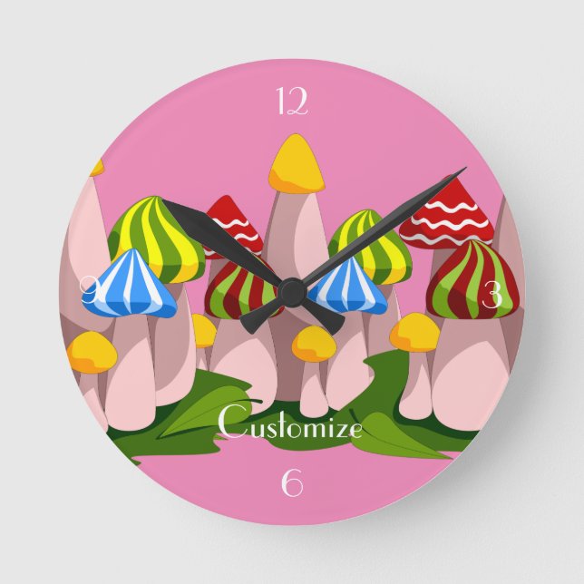 Magic Mushroom Cathedral  Thunder_Cove Round Clock (Front)