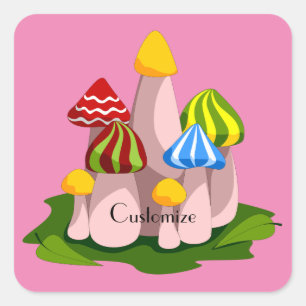 Magic Mushroom Cathedral  Thunder_Cove Square Sticker