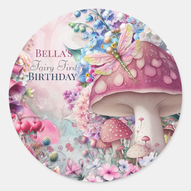 Magic Mushroom Fairy Forest Sticker (Front)