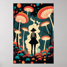 Magic Mushroom Forest Poster | Trippy Art 1