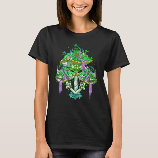 Magic Mushroom House Inspired Mushroom Kingdom Rel T-Shirt (Front)