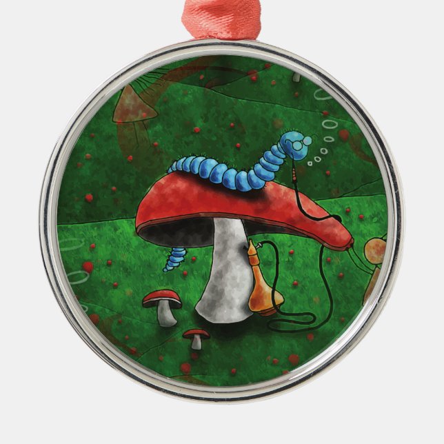 Magic Mushroom Metal Tree Decoration (Front)