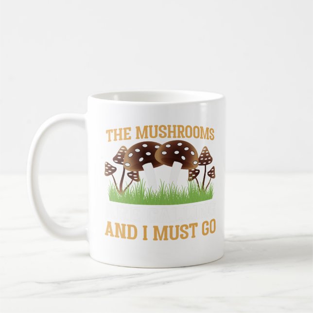 Magic Mushroom Mushroom Hunting Funny Mushroom Coffee Mug (Left)