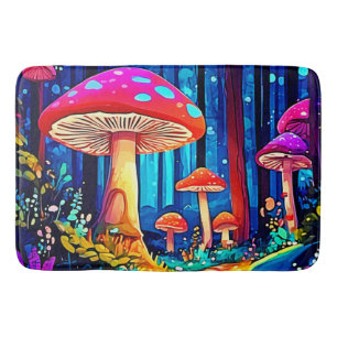 Magic Mushroom Path Design Bath Mat