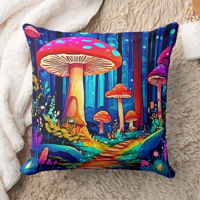 Magic Mushroom Path Design Cushion (Blanket)
