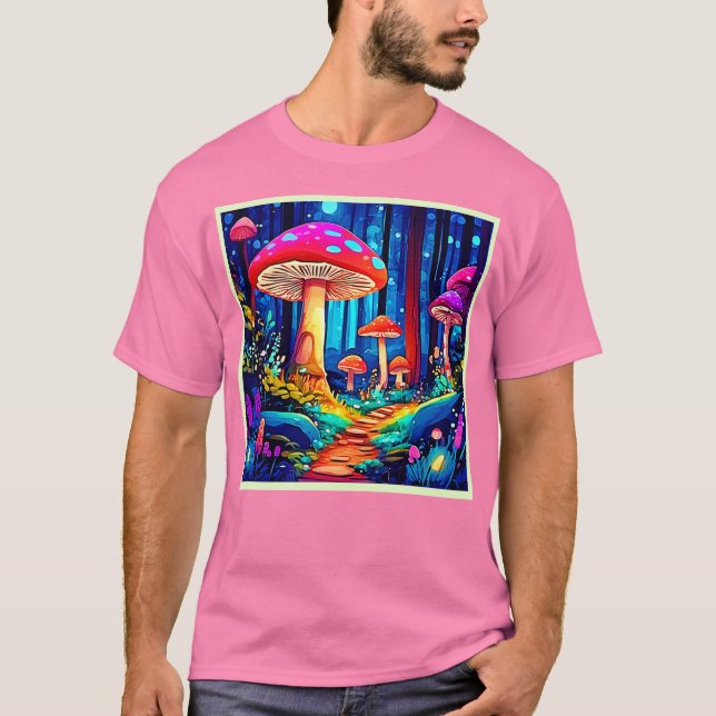 Magic Mushroom Path Design T-Shirt (Front)