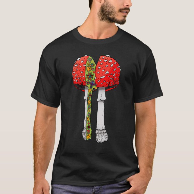 Magic Mushroom Psychedelic Fantasy Space Shroom T-Shirt (Front)