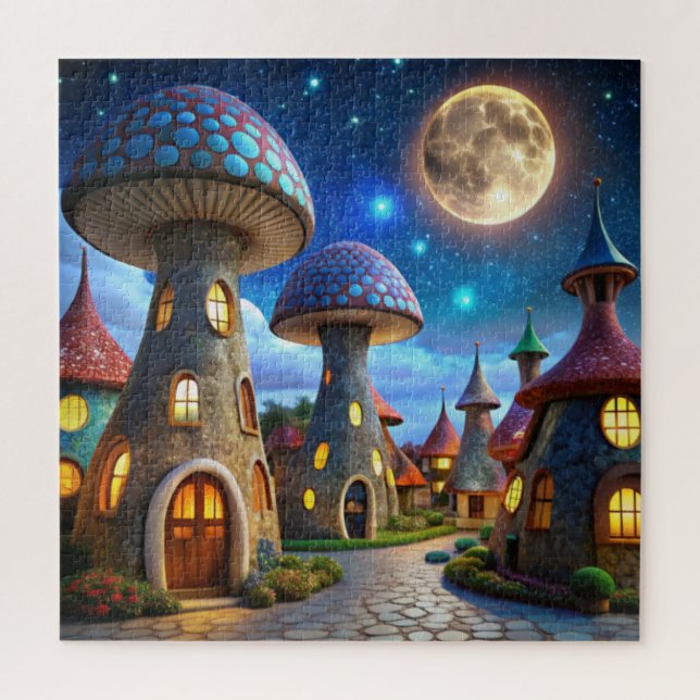Magic Mushroom World: 4K Ultra-Realistic Modern Jigsaw Puzzle (Vertical)