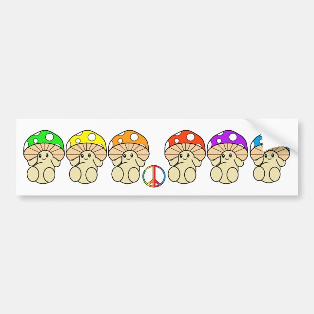 Magic Mushrooms Bumper Sticker (Front)