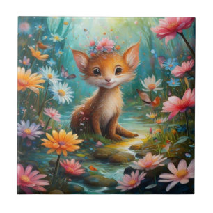 Magic mushrooms butterflies tile