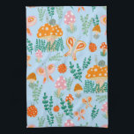 Magic Mushrooms Cute Butterflies Snails Ladybugs Tea Towel<br><div class="desc">Hope you like this whimsical pattern. Add your own text to customise it if you like. Check my shop for more matching items and other patterns. Thanks for shopping with me!</div>