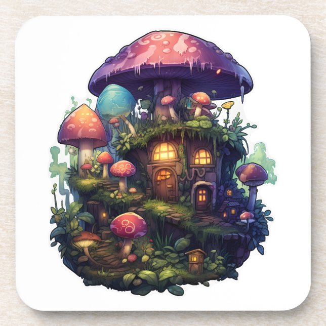 Magic mushrooms house coaster (Front)