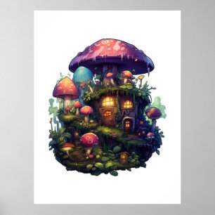Magic mushrooms house poster