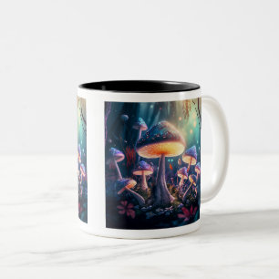 Magic Mushrooms Two-Tone Mug, 11 oz Coffee Mug