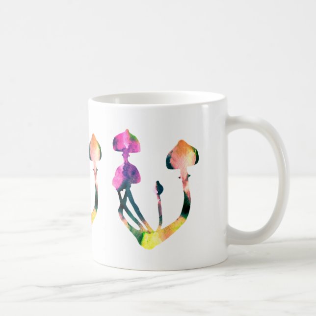 Magic Mushrooms Watercolor Coffee Mug (Right)