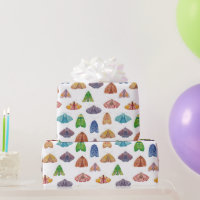 Magic night moth pattern. Mystical butterfly