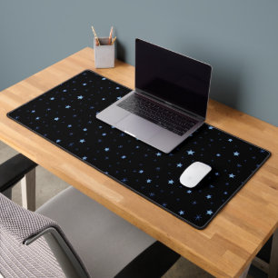 Magic night sky with sparkling blue stars desk mat