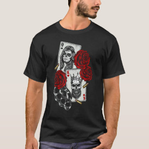 Magic Occult Skull Queen Spades King Hearts Rose T-Shirt