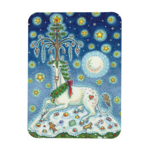 MAGIC OF A CHRISTMAS UNICORN, HOLIDAY HORSE MAGNET