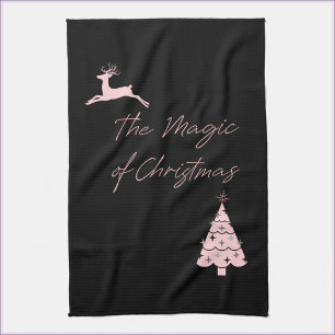 Magic of Christmas Reindeer and Tree Tea Towel