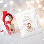 Magic of Christmas Snowman Favour Bags<br><div class="desc">A favour bag designed for Christmas treats,  featuring an adorable snowman adorned with a red Santa hat and carrot nose,  surrounded by snowflakes,  and bearing the phrase - Believe in the Magic of Christmas!</div>