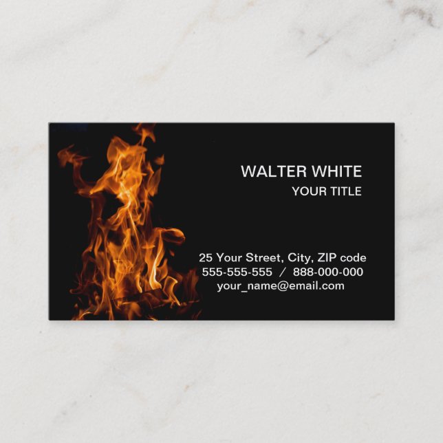 Magic of fire business card (Front)