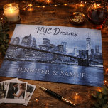 Magic of New York City Jigsaw Puzzle<br><div class="desc">Experience the Magic of New York City piece by piece with this beautiful skyline puzzle featuring the iconic Brooklyn Bridge and the glowing Manhattan skyline reflected across the water. With its dreamy blue tones and elegant typography, this puzzle captures the romance, energy, and wonder of the city that never sleeps....</div>