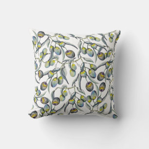 Magic Olive Watercolor Hand-painted Cushion