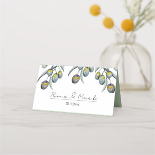Magic Olive Watercolor Hand-painted Place Card