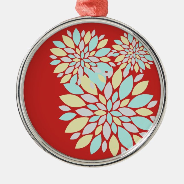 Magic Pastel Colour Flower Petals Metal Tree Decoration (Front)