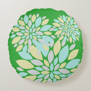 Magic Pastel Colour Flower Petals Round Cushion