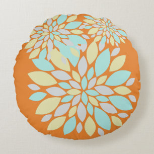 Magic Pastel Colour Flower Petals Round Cushion