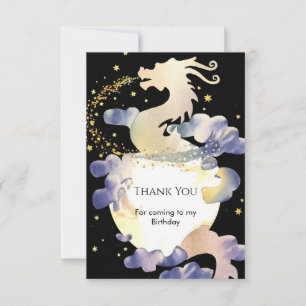 Magic Pastel Dragon Birthday Thank You Card