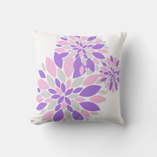 Magic Pastel Flower Petals Cushion Throw Pillow (Front)